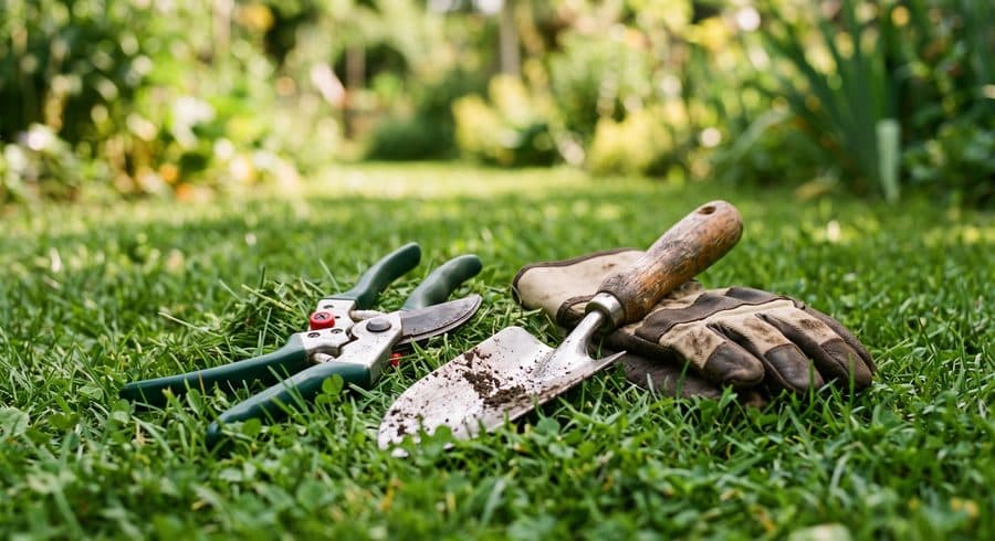 Detalhe de equipamento de jardinagem